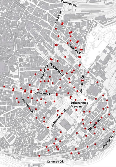 Resim 4. Sayım gözlem noktalarının alandaki dağılımları.